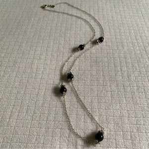 J.Crew black bead long necklace
